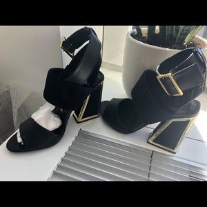 Kat Maconie Dee Black Sandals - Size EU38